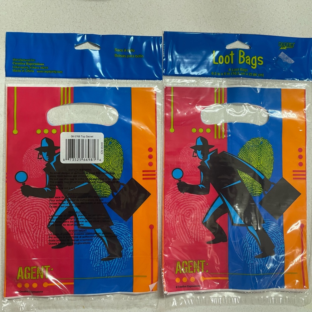 Secret agent birthday treat bags